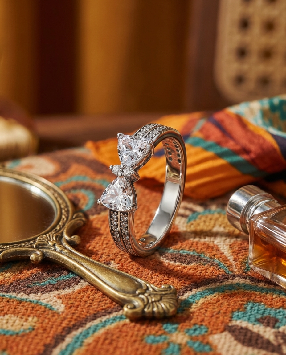 AMORÉLIA™ – Bague Cœur Saphir en Argent 925